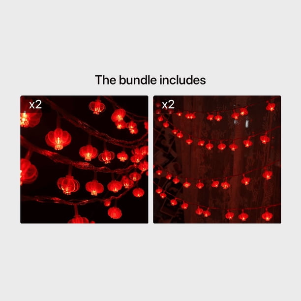 1pc Red Lanterns LED Lights String - Celebrate Chinese New Year & Spring Festival with Festive Lights!