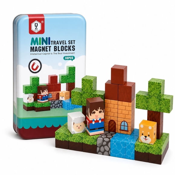 Set 38 Cubos Magnéticos de Construcción para Viaje