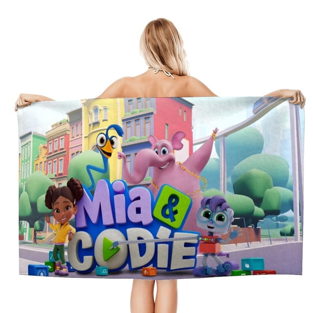 Mia y Codie Toalla de playa de secado rápido con diseño temático, regalo para mujeres y niñas, ideal para cumpleaños, fans, amantes de la música, uso en la playa o al aire libre, 78 × 180 cm