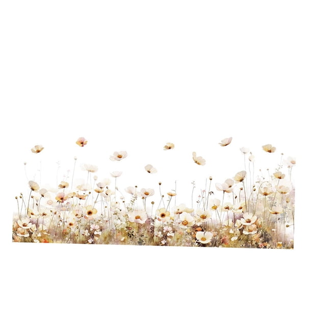 Calcomanías De Pared De Flores Y Plantas, Pegatinas De Pared Florales Para Aula, Ventana, Cocina