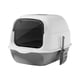 thumbnail image 2 of Caja de arena para gatos con capucha y tapa, inodoro grande para gatos, arenero, suministros para mascotas, bandeja de arena para gatos, caja de arena , GRIS, 2 of 5