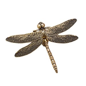 Bothyi - Escultura De Libélula En Miniatura, Bonita Decoración Del Hogar Para Oficina, Mesa De Salón De Té, Dorado Y Negro