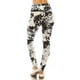 thumbnail image 4 of Saronite Leggings de Yoga de Cintura Alta con Estampado Floral Blanco y Negro (para Mujer), 4 of 4