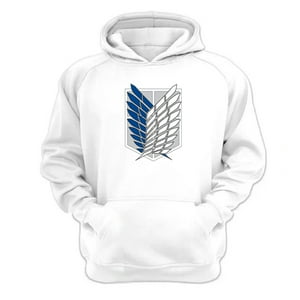 Genérico - Polerón Canguro Attack On Titan Blanco Talla S Unisex
