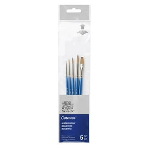 Faber Castell - Set 5 Pinceles Cotman Winsor & Newton Mango Corto V1
