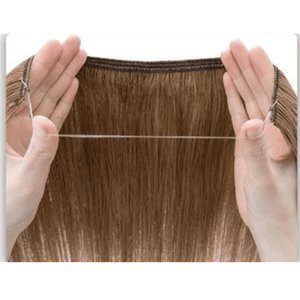 Genérico - Extension Hilo Invisible Castaño Claro 3 Capas Pelo Natural