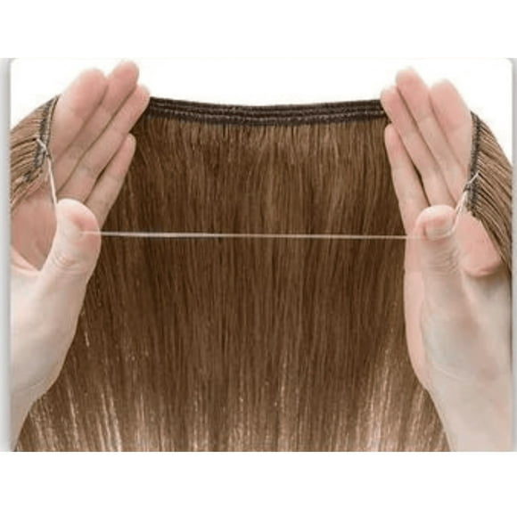 Extension Hilo Invisible Castaño Claro 3 Capas Pelo Natural