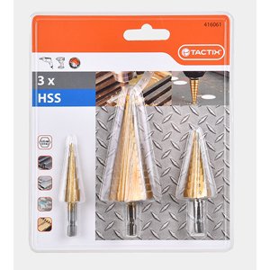Set De Brocas Escalonadas Hss 3 Piezas Tactix