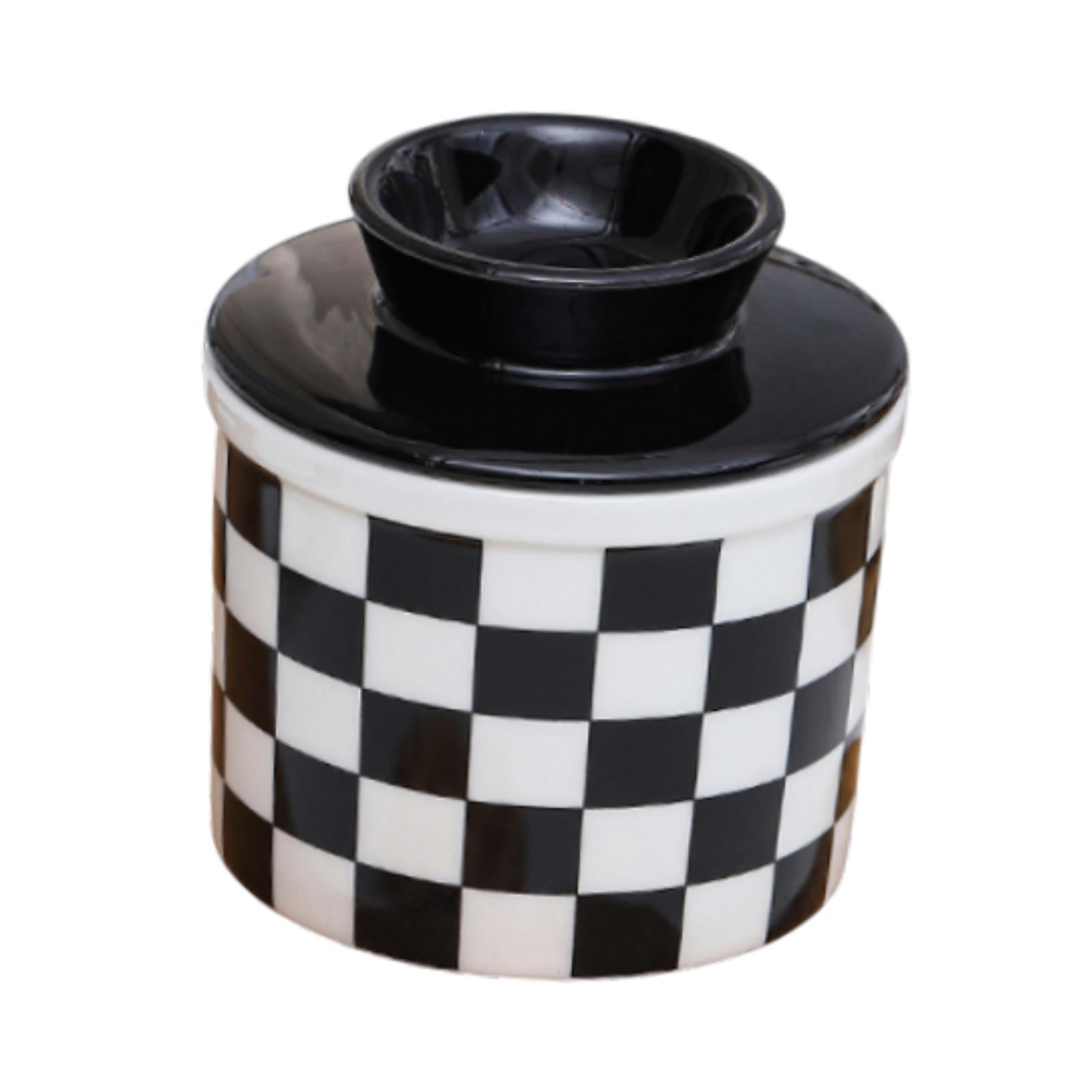 Bothyi - Recipiente De Almacenamiento De Cocina De Porcelana Para Mantequilla, Rejilla Cuadrada Para Mantequilla Fresca Y Untable