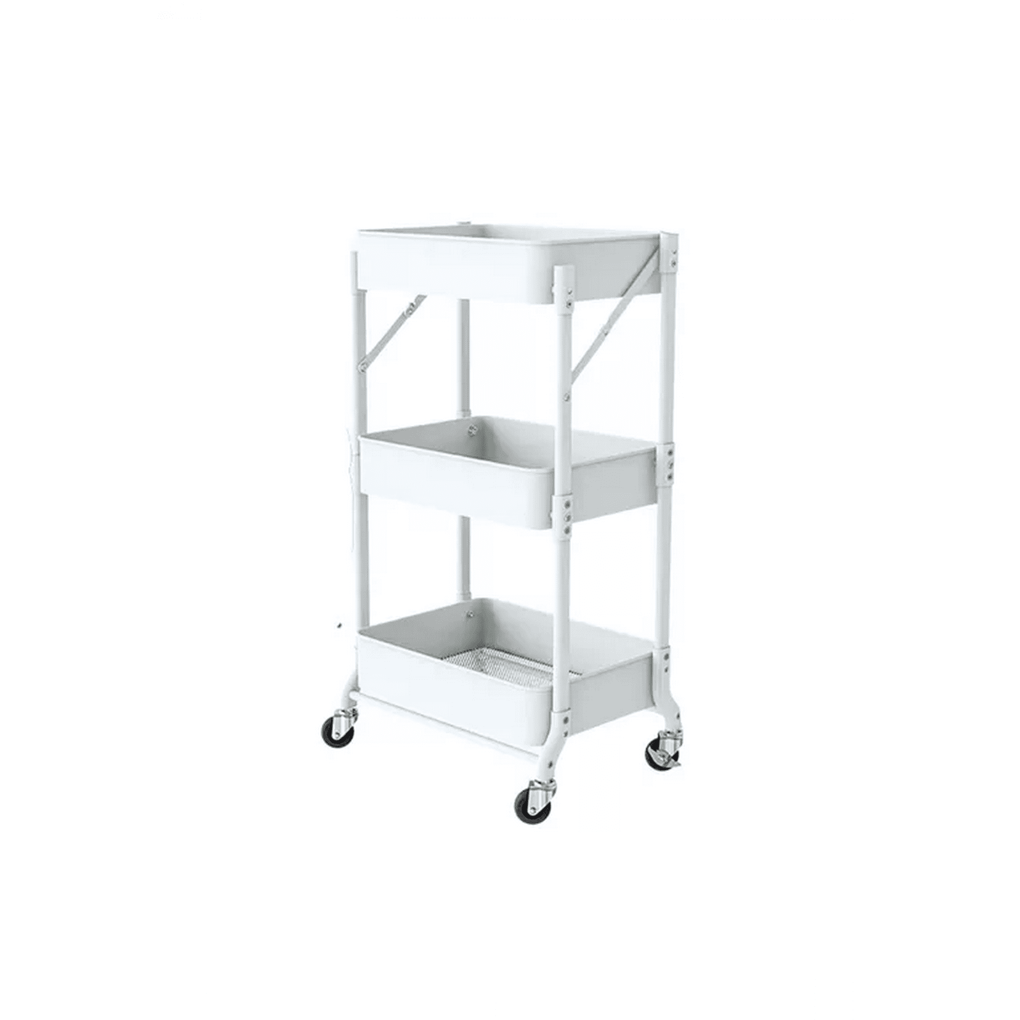 Genérico - Organizador Carro Plegable Multiuso 3 Niveles Blanco