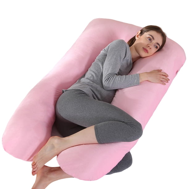 Almohada para embarazadas, almohada en forma de U desmontable y lavable, cojín grande, almohada de cintura