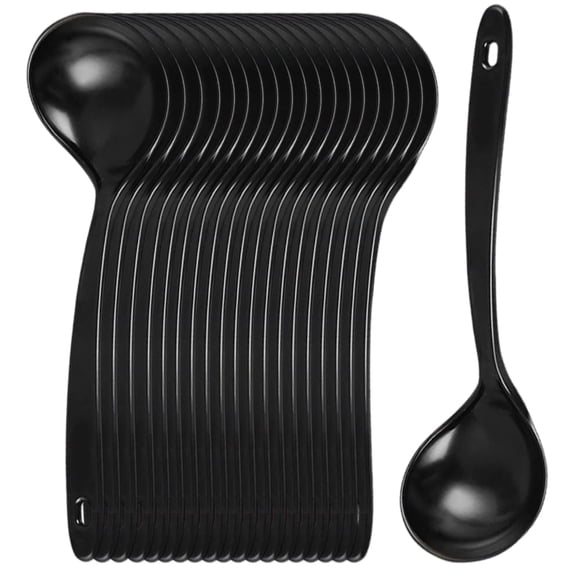Cucharas OULIGET de 19 cm negras de plástico – paquete de 20