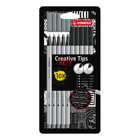 Stabilo Set 10 Tiralineas Creative Tips Arty 5 Puntas