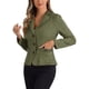 thumbnail image 4 of INSPIRE CHIC Chaqueta de Halloween para Mujer de Imitación de Gamuza con Manga Larga, Cuello con Solapa y Botones, Talla S, Verde Militar, 4 of 6