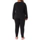 thumbnail image 3 of Agnes Orinda Conjunto de Ropa Interior Térmica para Mujer de Talla Grande con Forro de Felpa, Camiseta de Manga Larga y Leggings, Ropa de Descanso Suave, Talla Grande, Negro, 3 of 6