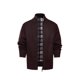 thumbnail image 2 of Chaqueta de punto con cremallera y forro polar grueso de invierno para hombre, cuello alto, L Burdeos, 2 of 6