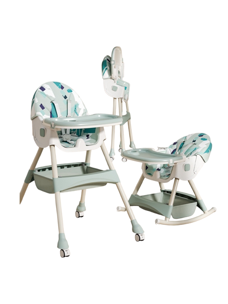 Silla De Comer Mecedora 2 En 1 Lubabycas Verde