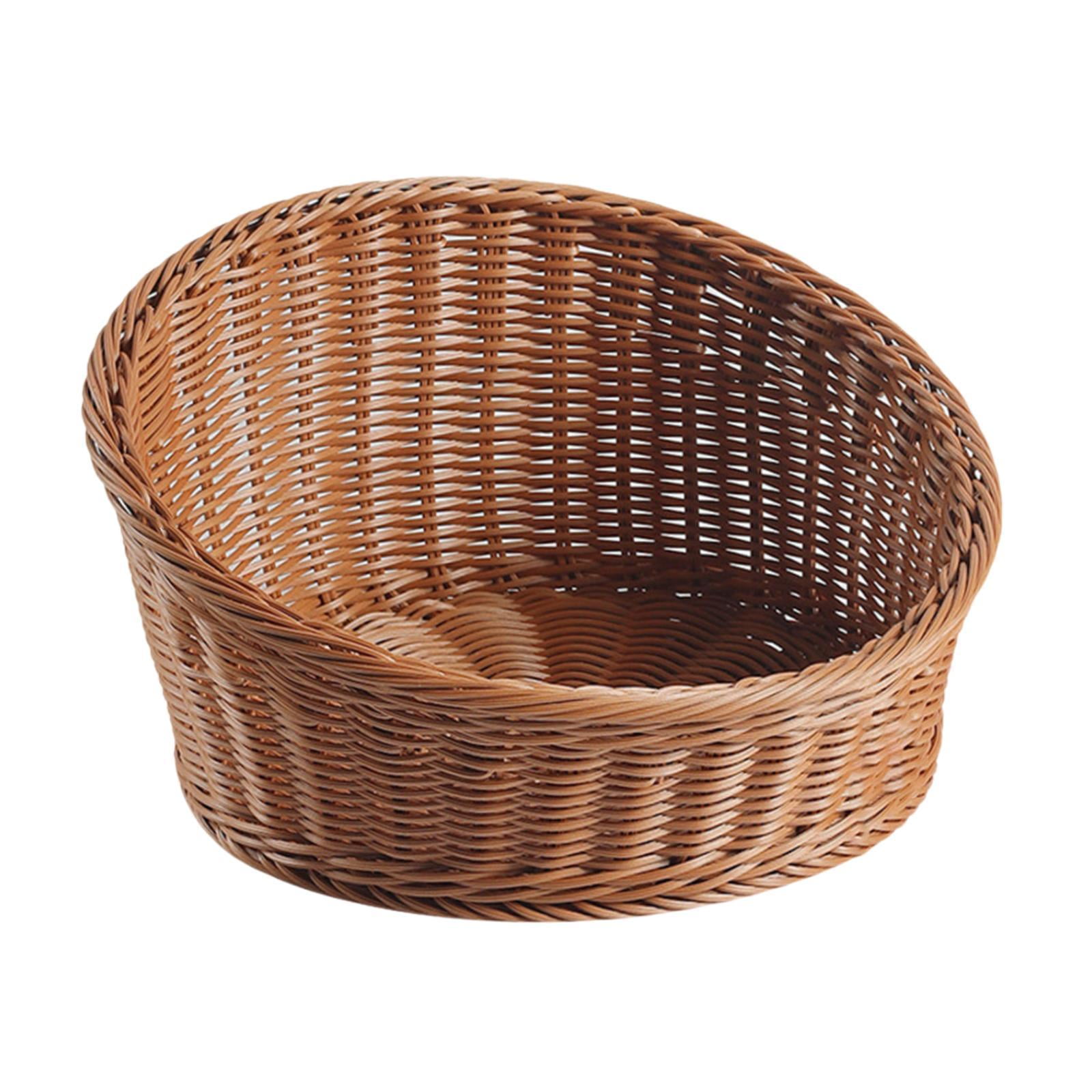 Magideal - Implementación Cesta De Ratán Butestador De Almacenamiento De Alimentos Soporte De Almacén, Cesta Decorativa Cesta De Frutas De La Fruta Para El Picni M