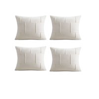 Genérico - Pack De 4 Fundas De Cojin Plisada 45X45 Blanco
