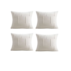 Genérico - Set De 4 Fundas De Cojin Plisada 45X45 Blanco