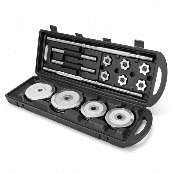 Set de Mancuernas y Barra 50 KG Electropatinado con Maleta – Entrenamiento Completo en Casa