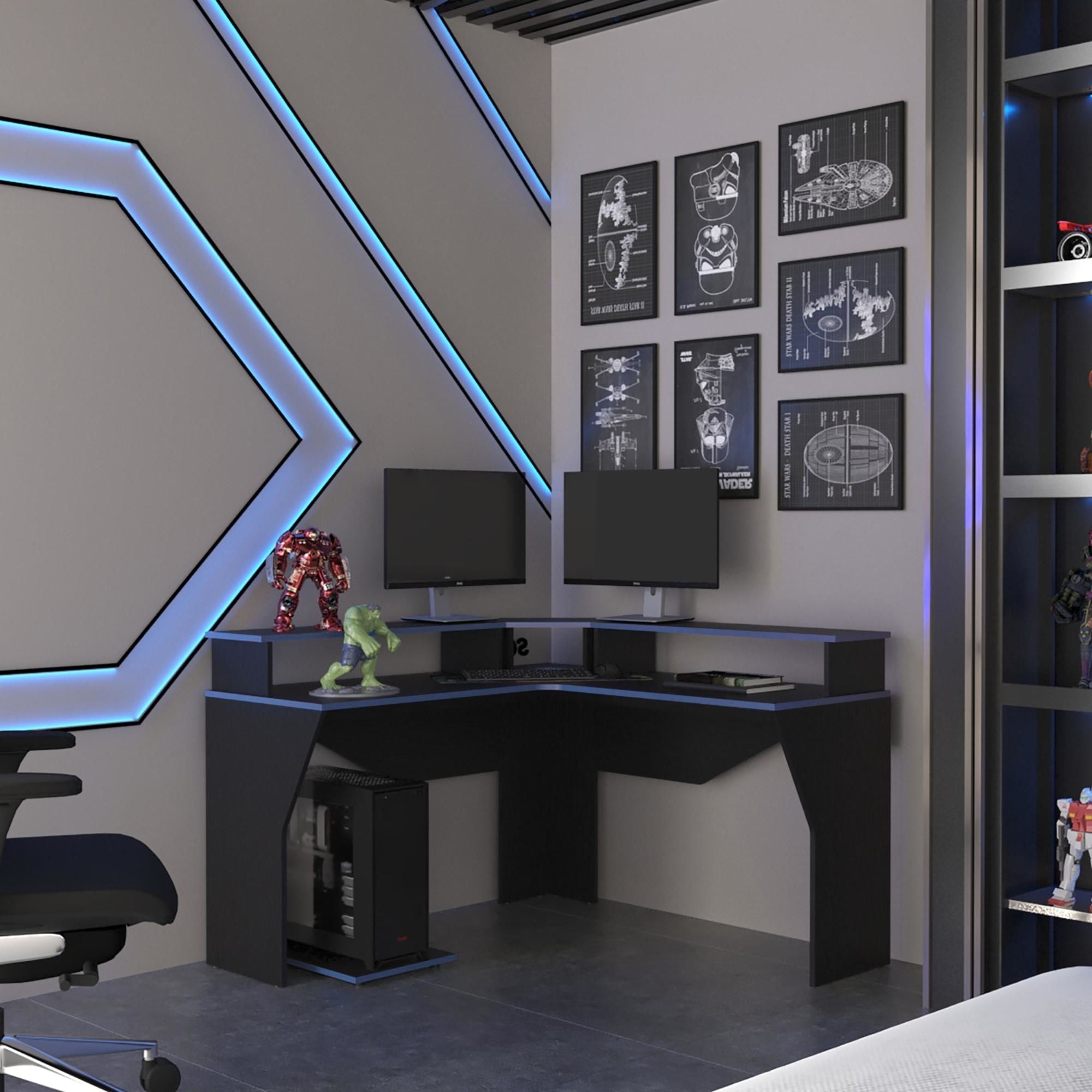 Tuhome - Escritorio Gamer En L Guma Negro