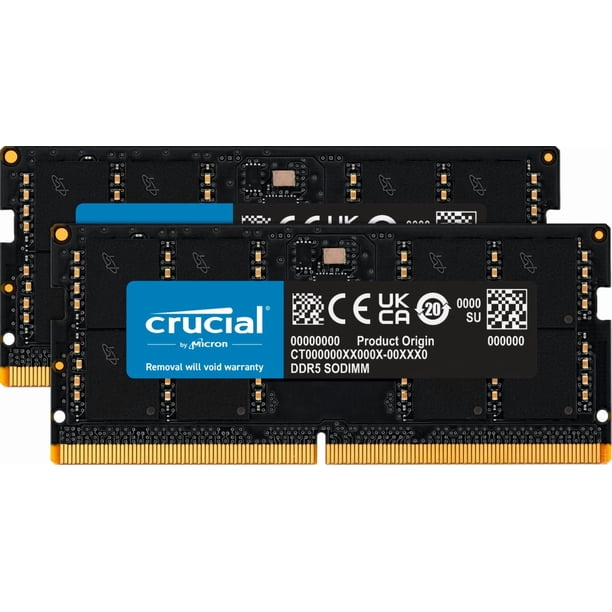Kit RAM Crucial DDR5 de 32 GB (2 x 16 GB) para ordenador portátil SODIMM de 5200 MHz
