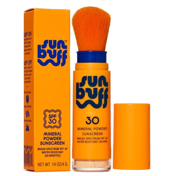 Brocha protectora solar Sun Buff en polvo SPF 30, 4 g, resistente al agua