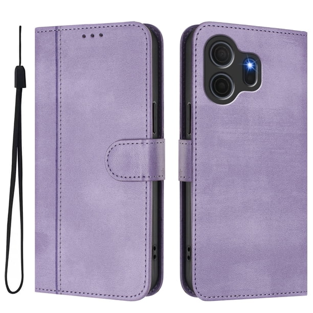 Funda Cartera para TCL NxtPaper 70 Pro Protección 360° con Ranuras para Tarjetas y Soporte Morado