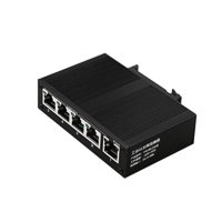 Magideal - Conmutador Ethernet Conmutador De Red No Administrado, Plug And Play Profesional De 10/100 Mbps, Concentrador De Red Compacto De 5 Puertos Con Carril