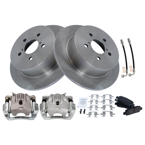 Juego de pastillas y discos de freno TRQ cerámicos traseros para Subaru Legacy 2009