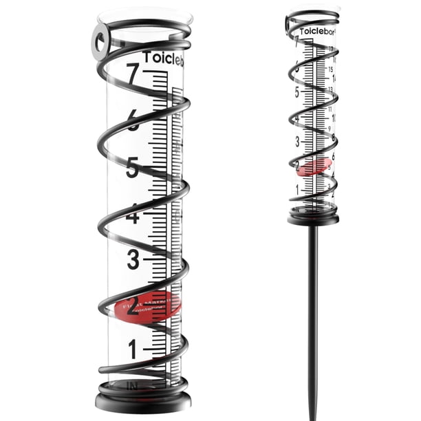 Pluviómetro Toiclebor para exterior de 17 cm de capacidad con flotador de fácil lectura