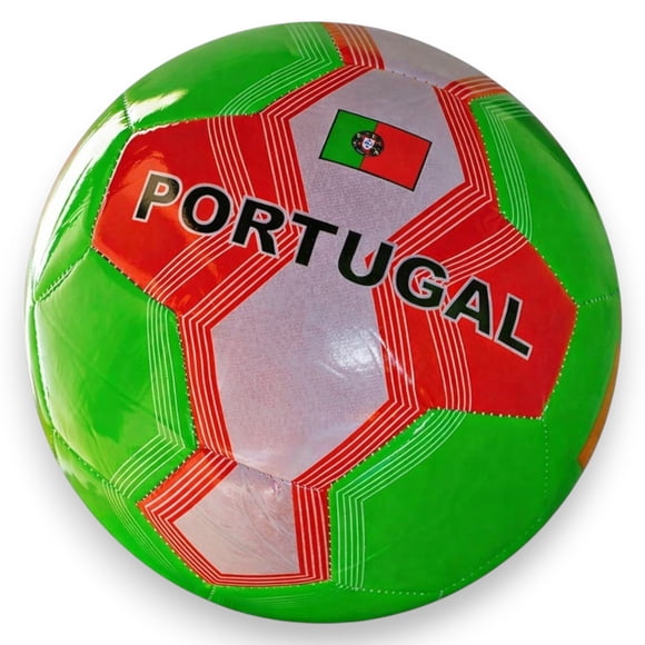 Pelota de Fútbol PWRFitness Portugal 20 cm Verde Rojo Blanco