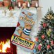 thumbnail image 1 of Timothy va a la Escuela Tema: Calcetines de Navidad, fino lino blanco para colgar en escaleras y chimenea, decoración navideña para el hogar, regalo de Navidad. 45cm × 32cm, 1 of 5