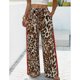 thumbnail image 2 of Rapbin Women's Leopard Print Wide-Leg Pants with Side Stripes, 2 of 3