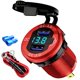 thumbnail image 1 of Cargador de coche DAESENN 12V Dual QC3.0 USB, rojo, 1 of 7