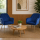thumbnail image 2 of Pack 2 Poltronas Base Dorada Velvet Lux - Azul, 2 of 8