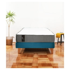 Latam Home - Cama Europea Zen Best 1.5 Plaza Tela Velvet Azul Petroleo