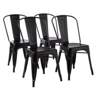 Pandalino - Pack 4 Sillas Tolix Acero Negras | Resistente Para Exterior E Interior