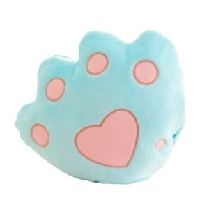 Lelumania - Cojín Luminoso Celeste De Felpa Con Forma De Huella