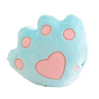 Lelumania - Cojín Luminoso Celeste De Felpa Con Forma De Huella