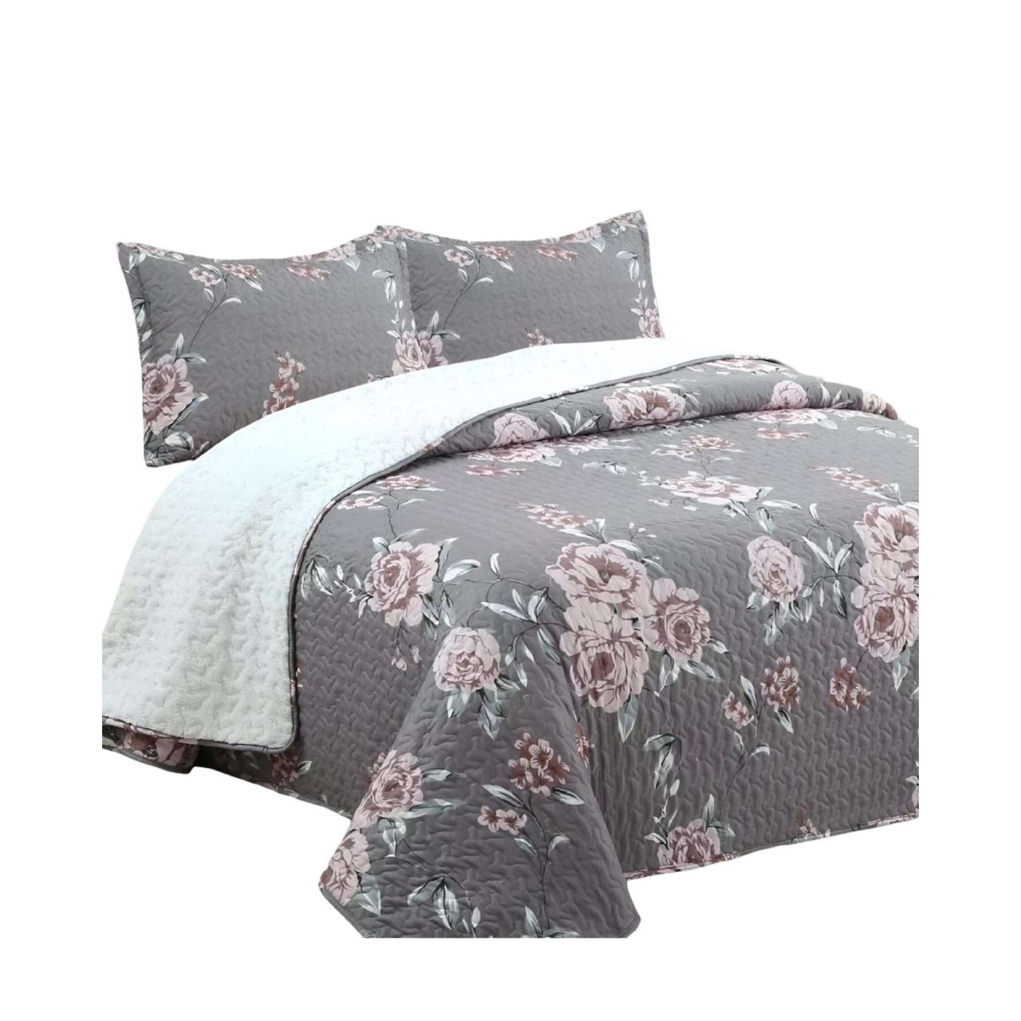 Genérico - Cubrecama Quilt Sherpa King 250x270 2