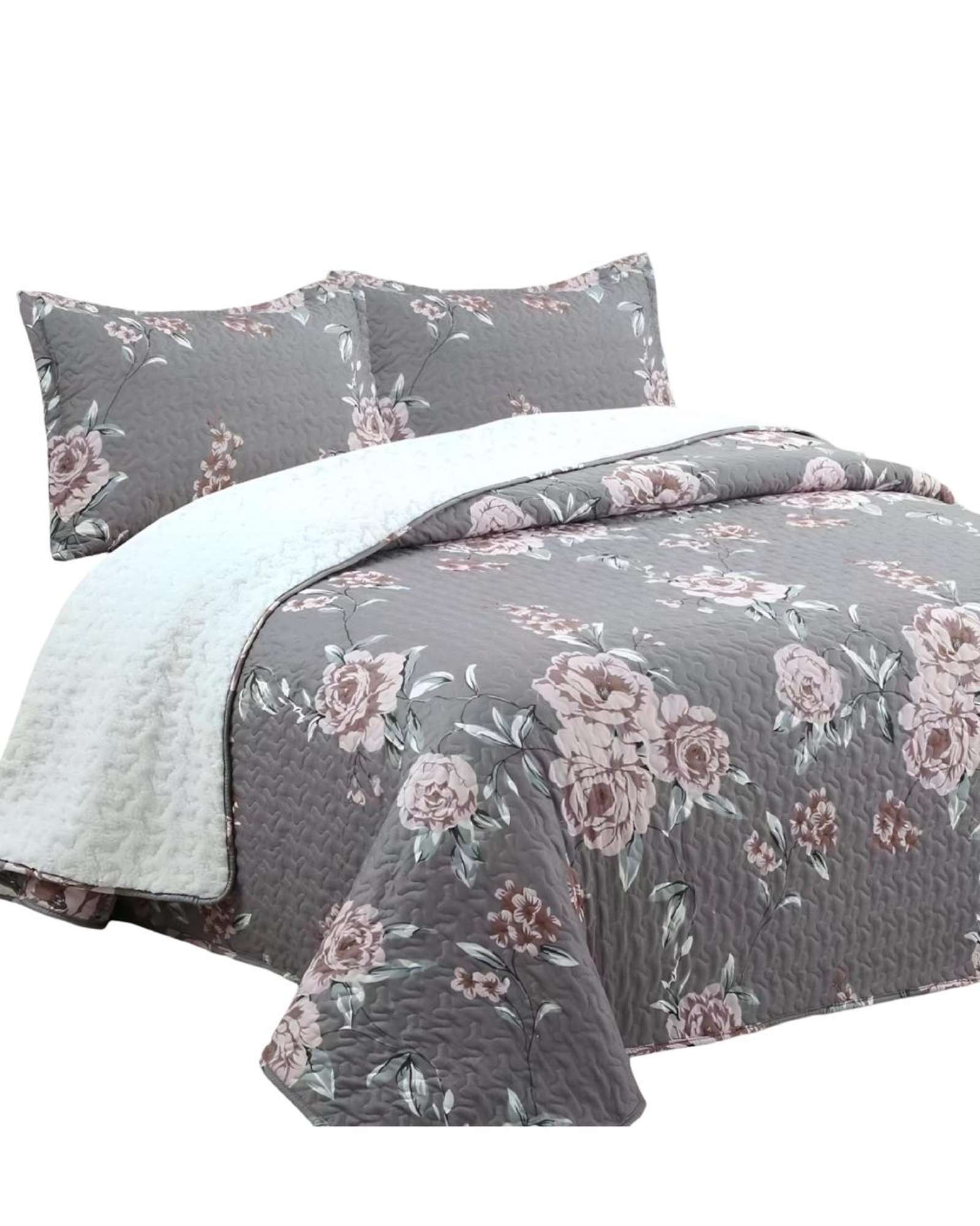 Genérico - Cubrecama Quilt Sherpa King 250X270 2