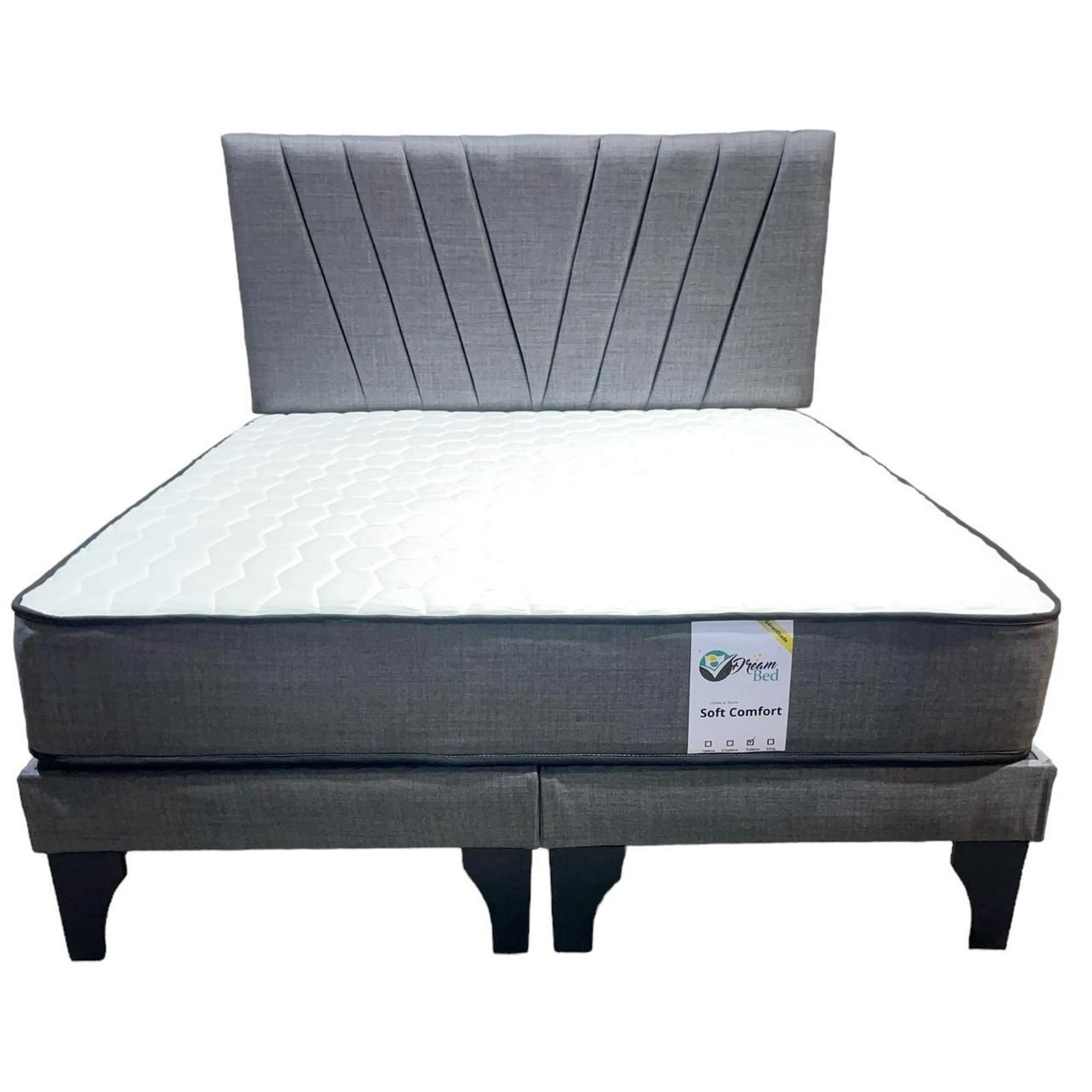 Cama 2 Plazas Europea Dreambed Modelo Lineal Negro