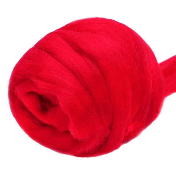 Lana JUPEAN 100 g de roving de lana roja para fieltro con aguja
