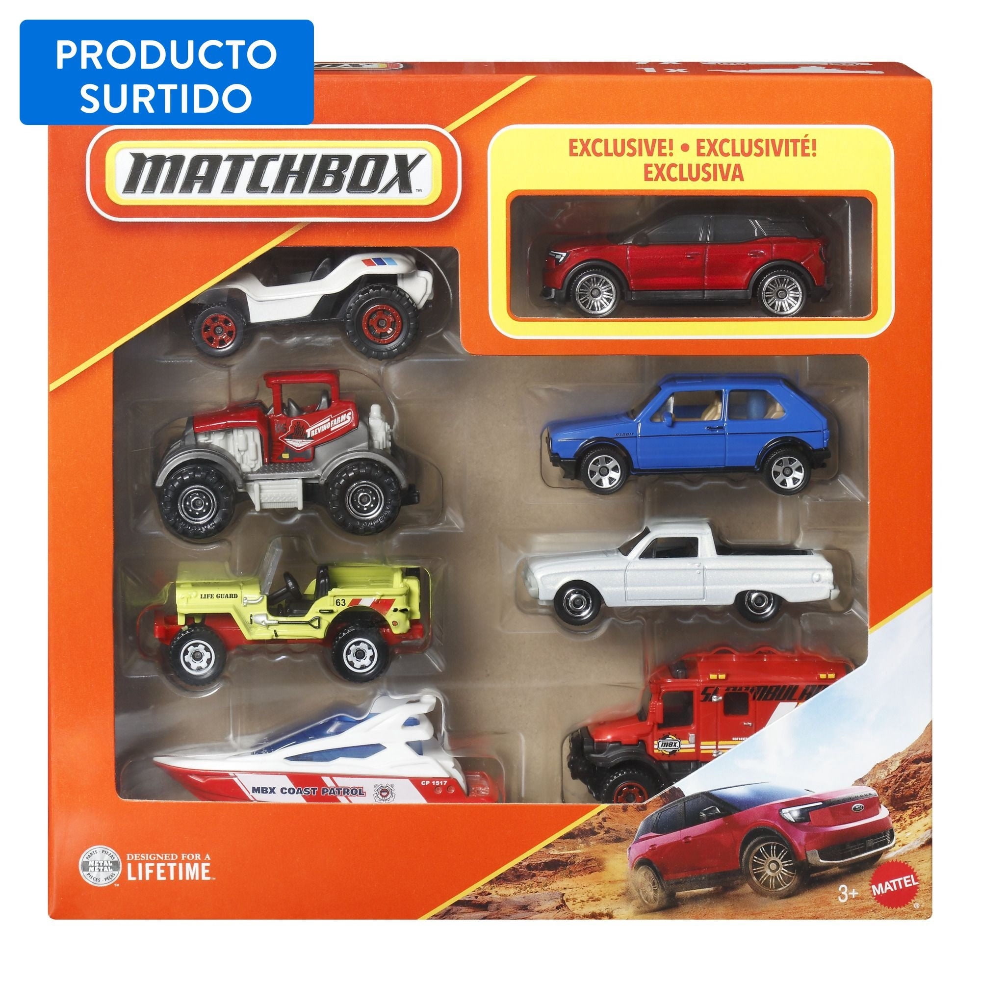 Matchbox - Auto Basico Paquete De 8, Producto Surtido 1 Un