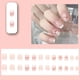 thumbnail image 2 of Sparkling Pink Flower and White Tip Press On Nails - Full Coverage Acrylic False Nails for Women and Girls, 2 of 3