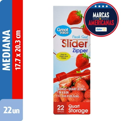 Bolsas Herméticas Mediana Con Cierre 17.7X20.3 Cm 22 Un Great Value