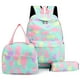 thumbnail image 1 of 3pcs/Set Laptop Backpack Adjustable Strap Fashion Women Nylon Travel Backpack Cute Gradient Work Rucksack for Work School Travel, 1 of 3