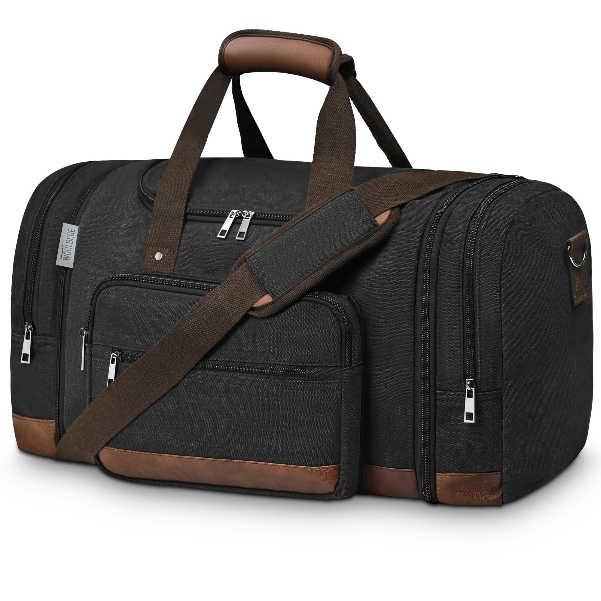 Bolsa De Viaje Wohlbege Para Viajes, 50 L, Ampliable, Negra